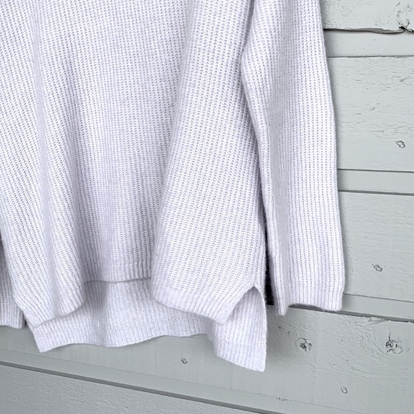 SPLENDID COLLECTION FUNNEL NECK WOOL-BLEND OVERSIZED SWEATER HEATHERED SNOWY FIG - Picture 7 of 10